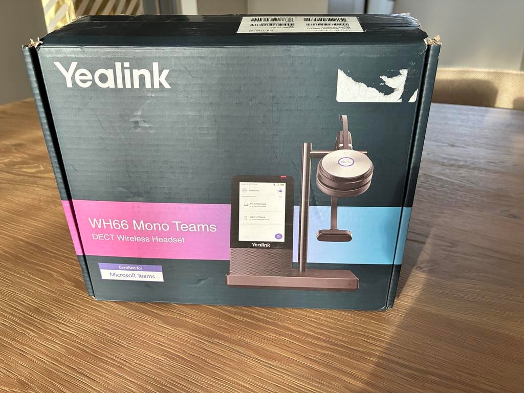 Yealink WH66 Mono Teams draadloze headset - Zo goed als nieu, Yealink, Mute-functie, On-ear, Ophalen of Verzenden