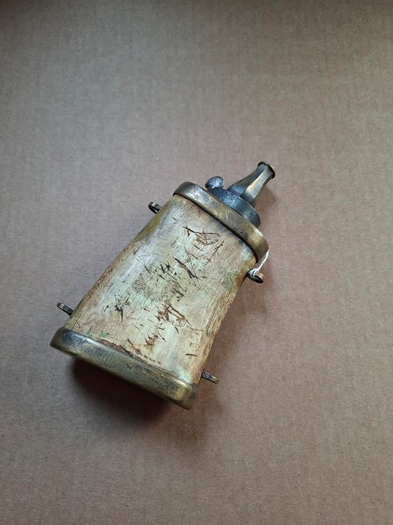 Antiek kruitvaatje /kruithoorn geweer vuursteengeweer, Ophalen of Verzenden