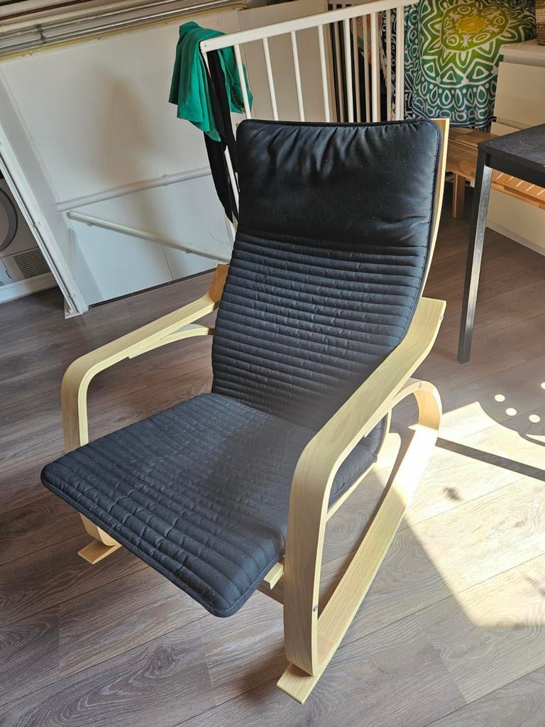Fijne schommelstoel voor babykamer - afneembaar kussen, Huis en Inrichting, Fauteuils, Ophalen, Gebruikt, 75 tot 100 cm, Stof