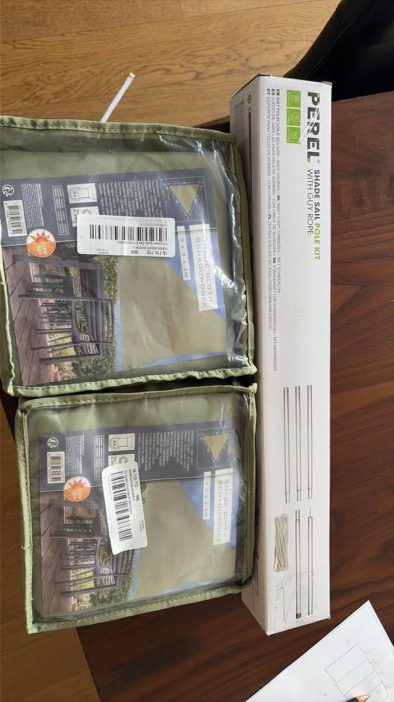Mast voor zonnezeil (4x)en schaduwdoek (2x), Ophalen, Nieuw