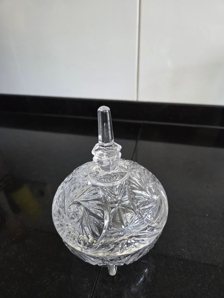 Kristallen bonbonschaal met deksel, Antiek en Kunst, Ophalen of Verzenden