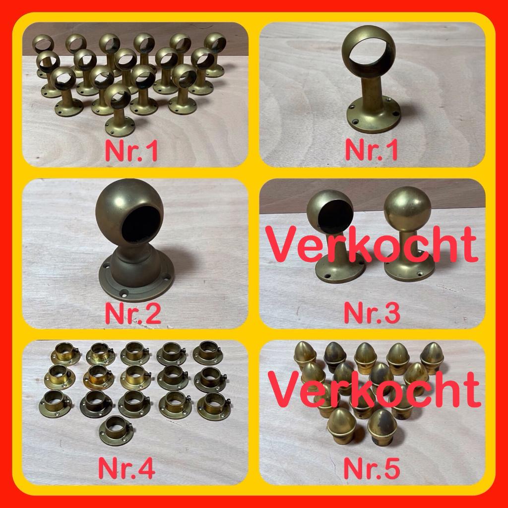 187. Antieke Messing Leuninghouders, Ophalen of Verzenden