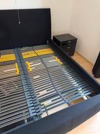 Bedombouw met luxe lattenbodems, Huis en Inrichting, Slaapkamer | Bedden, Ophalen, Gebruikt, Zwart, Tweepersoons
