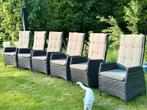 6x izgst Verstelbare tuinstoelen wicker antraciete, Ophalen, Gebruikt, Wicker, Verstelbaar