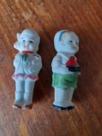 Twee antieke biscuit , porseleinen  popjes ,Japan, Antiek en Kunst, Ophalen of Verzenden