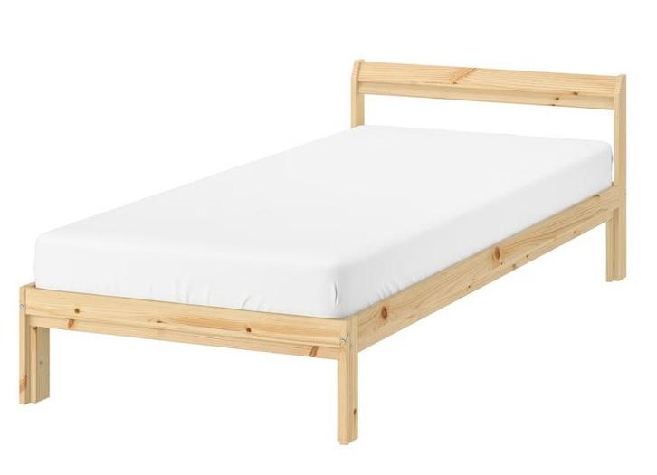 Ikea Bed NEIDEN LURÖY, Huis en Inrichting, Slaapkamer | Bedden, Zo goed als nieuw, Eenpersoons, Hout, Wit, Ophalen