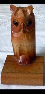 Schattig houten uiltje, Ophalen of Verzenden, Zo goed als nieuw, Hout, Dierenbeeld