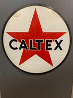 Oud origineel XXL Caltex emaille reclamebord 100cm, Verzamelen, Merken en Reclamevoorwerpen, Ophalen, Reclamebord, Caltex, Gebruikt
