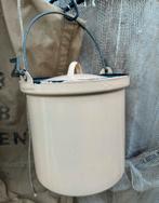 Emaille emmer met deksel zandkleurig, Ophalen