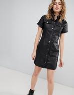 * Zwarte Leren Jurk - GOOSECRAFT * Mt. L / 40 * Nieuw *, Maat 38/40 (M), Goosecraft, Zwart, Nieuw