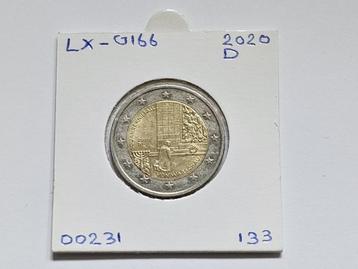 2-euromunt Duitsland (D) D 2020 Herdenking LX-G166 beschikbaar voor biedingen