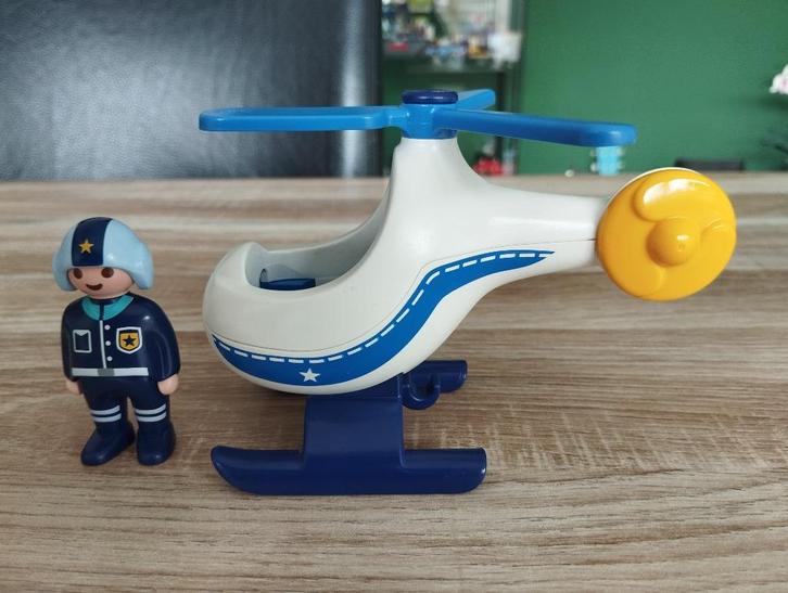 Playmobil 123 Politiehelikopter heli 9383, Kinderen en Baby's, Speelgoed | Playmobil, Zo goed als nieuw, Ophalen of Verzenden