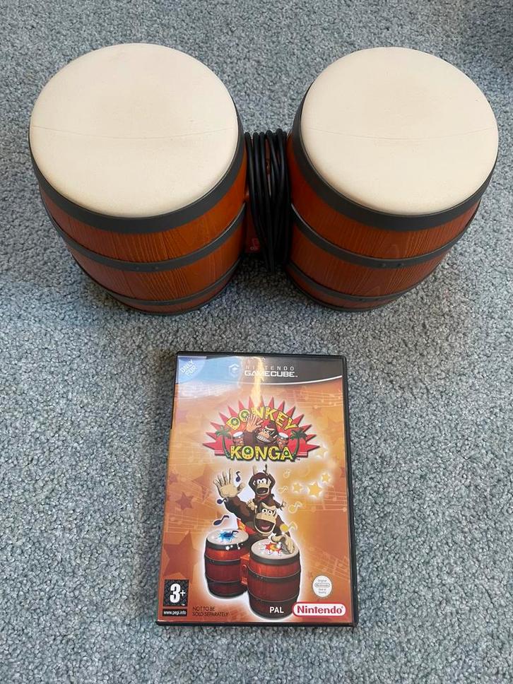 Donkey Konga met Bongo Controller inclusief garantie, Spelcomputers en Games, Games | Nintendo GameCube, Zo goed als nieuw, Avontuur en Actie