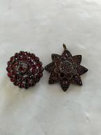 2 prachtige antieke zilveren Boheemse granaten hanger., Sieraden, Tassen en Uiterlijk, Verzenden, Zilver, Broche
