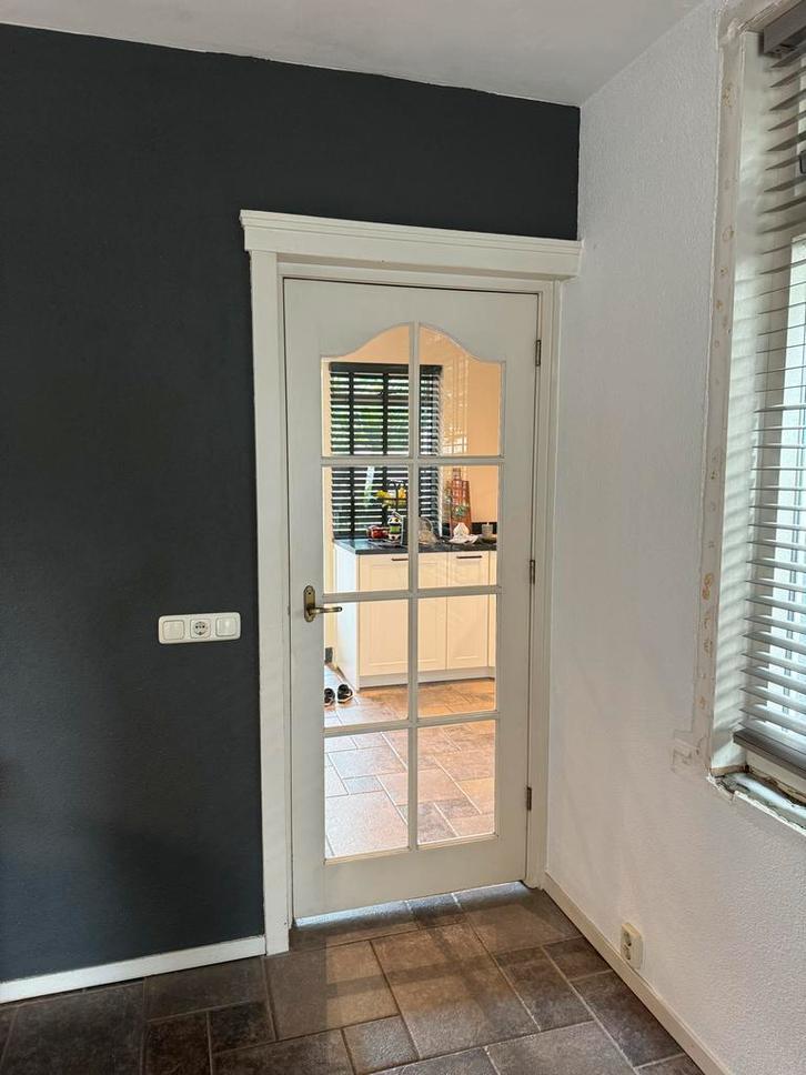 Mooie binnendeur met glas, Doe-het-zelf en Verbouw, Deuren en Horren, Gebruikt, Binnendeur, 200 tot 215 cm, 80 tot 100 cm, Glas