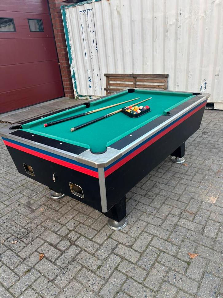 Oude biljart, met toebehoren., Hobby en Vrije tijd, Gezelschapsspellen | Overige, Ophalen of Verzenden