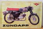 Zundapp rood geel relief reclamebord van metaal wandbord, Reclamebord, Info@deconoord.nl, Verzenden, Deco Noord