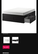 Bed ikea zwart, Ophalen, Tweepersoons, 140 cm, Zo goed als nieuw