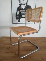 4x buisframe stoel Made in Italy Breuer Cesca rotan webbing, Gebruikt, Vintage Bauhaus Design, Ophalen of Verzenden, Vier