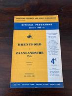 Programma Brentford - FC Zaanlandsche 26 april 1961, Verzamelen, Sportartikelen en Voetbal, Boek of Tijdschrift, Overige binnenlandse clubs