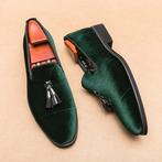 Groene kunst suede loafers heren mannen schoenen instappers, Verzenden, Nieuw, Overige kleuren, Loafers
