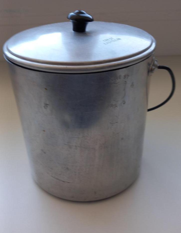 aluminium melkemmertje (Chrest Brand 4) uit de jaren 50, Antiek en Kunst, Antiek | Keukenbenodigdheden, Ophalen of Verzenden