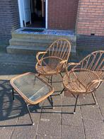 Rotan setje 1 tafel 2 stoelen, Ophalen, Gebruikt, Twee, Overige kleuren