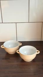 2 beige soepkommen, Ophalen of Verzenden, Keramiek, Overige stijlen, Kom(men)