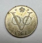 Holland V.O.C. Halve Duit 1761 afslag zilver, Postzegels en Munten, Ophalen of Verzenden, Vóór koninkrijk, Overige waardes, Zilver