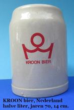 KROON BIER, stenen bierpul,. halve liter uit de jaren 70, nw, Ophalen of Verzenden, Nieuw, Pul(len), Overige merken
