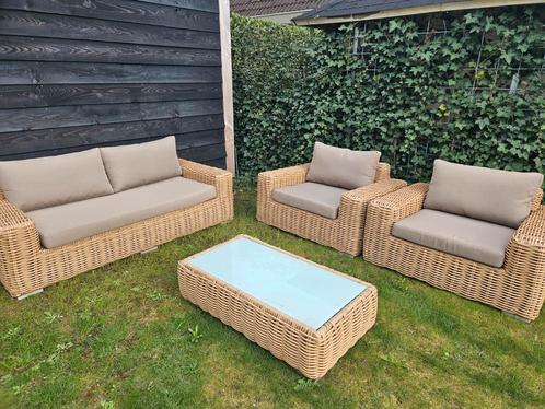 Mooie wicker tuinset/loungeset, volle ronde wicker, Tuin en Terras, Tuinsets en Loungesets, Zo goed als nieuw, Wicker, Bank, Stoel