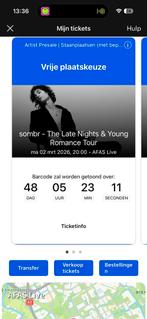 3x sombr concert tickets maandag 2 maart Afas Live Amsterdam, Drie personen of meer, Maart