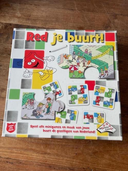 Gezelschapsspel Red je buurt!, Hobby en Vrije tijd, Gezelschapsspellen | Bordspellen, Zo goed als nieuw, Een of twee spelers, Drie of vier spelers