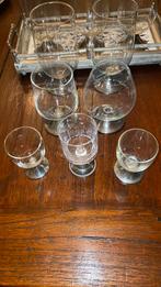 10 Antieke glazen met zwaar verzilverde voetjes., Antiek en Kunst, Antiek | Glas en Kristal, Ophalen of Verzenden