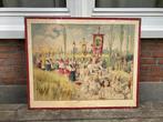 Vintage Schoolplaat P van Geldorp, Maria processsie, geloof, Ophalen of Verzenden, Overige thema's