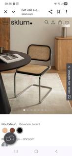 5 Sklum Rotan Eetkamerstoelen - Set, Ophalen, Gebruikt, Zwart, Vijf, Zes of meer stoelen