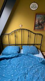 Ikea bed 2 persoonsbed160x200 compleet met matras, Ophalen, Zwart, Tweepersoons, Zo goed als nieuw