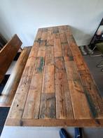 Eettafel van oud hout, Ophalen, Gebruikt, 200 cm of meer, 50 tot 100 cm