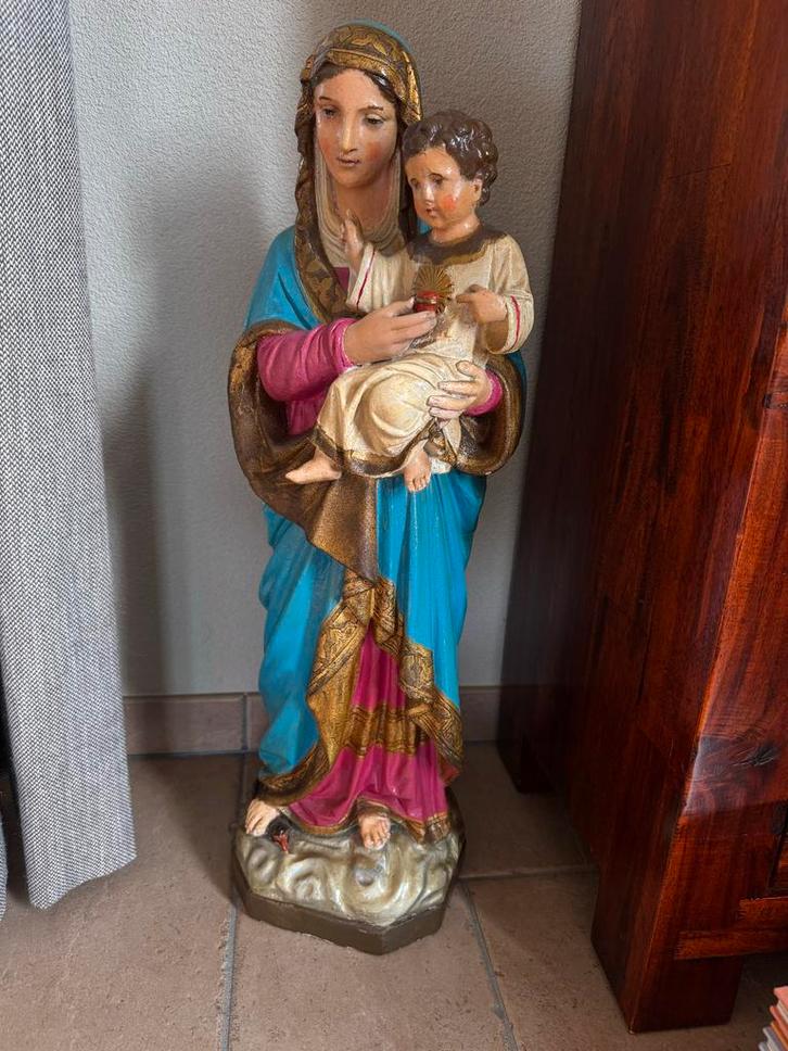Maria met Kind Jezus Beeld - Devotioneel Object, Antiek en Kunst, Antiek | Religie, Ophalen