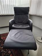 Leren relax fauteuil/stoel handmatig uitklapbaar, 75 tot 100 cm, Gebruikt, Leer, 125 tot 150 cm