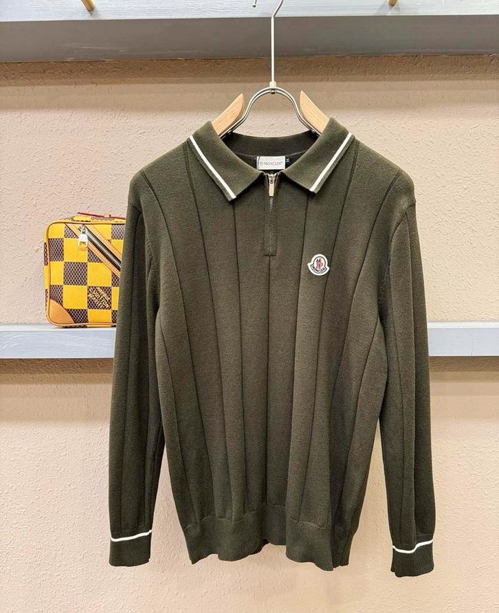 Moncler Polo Longsleeve Zip, Kleding | Heren, Polo's, Nieuw, Maat 56/58 (XL), Zwart, Ophalen of Verzenden