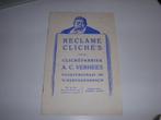 PRACHTIGE folder/catalogus Reclame Cliché's A.C Verhees 1930, Gelezen, A.C Verhees Den Bosch, Catalogus, Verzenden