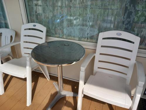 Tuinstoelen Hartman, tuintafels, Tuin en Terras, Tuintafels, Gebruikt, Rond, Kunststof, Ophalen