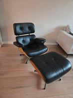 Vitra Aemis chair stoel fauteuil met hocker zwart met hout, Ophalen, Gebruikt, Zwart, Eén