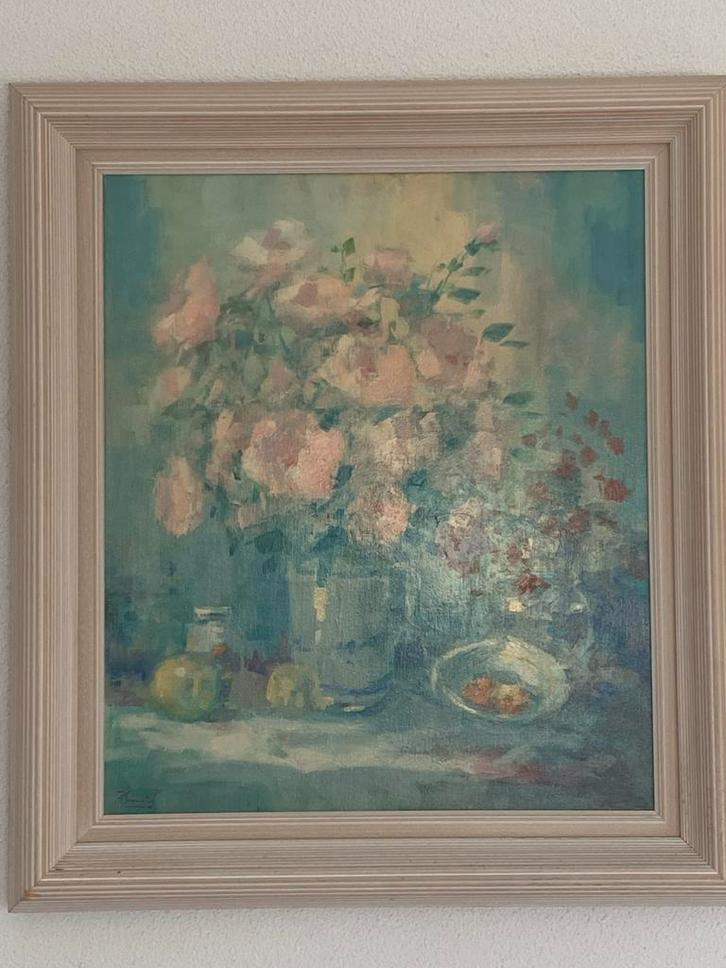 Bloemenstilleven van Joop Smits, Antiek en Kunst, Kunst | Schilderijen | Klassiek, Ophalen