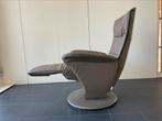 Bruine topform relax fauteuil licht bruin leer, Gebruikt, Leer, Ophalen of Verzenden, 50 tot 75 cm