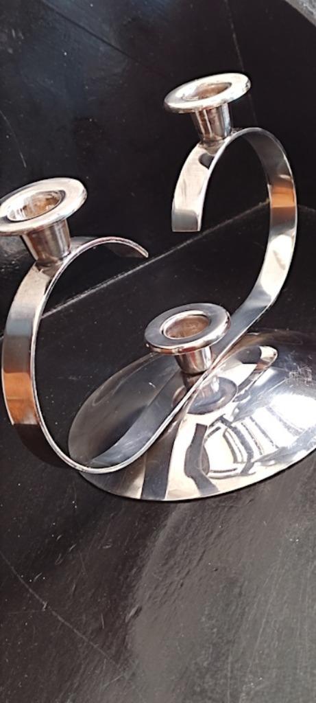 Sola art deco kandelaar jaren 30, Antiek en Kunst, Antiek | Goud en Zilver, Zilver, Verzenden