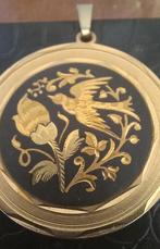 Grote Damascene hanger, Sieraden, Tassen en Uiterlijk, Antieke sieraden, Ophalen of Verzenden, Goud, Hanger, Verguld