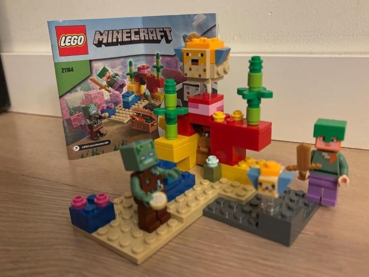 LEGO Minecraft 21164 – Het Koraalrif, Kinderen en Baby's, Speelgoed | Duplo en Lego, Zo goed als nieuw, Lego, Complete set, Ophalen of Verzenden