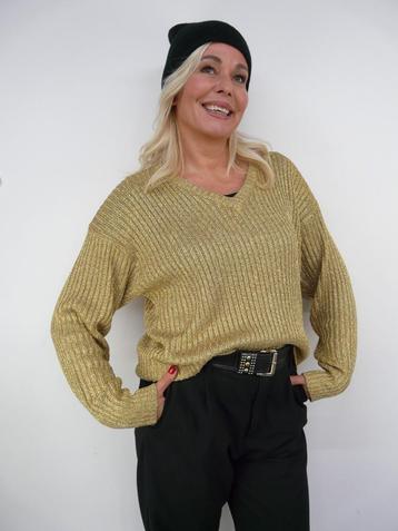 *Abfab Vintage Goudkleurige Trui / Sweater L* beschikbaar voor biedingen